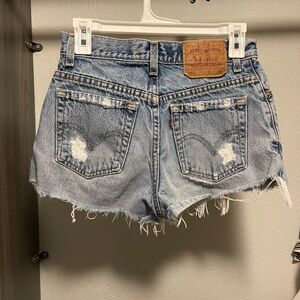 Levi's Women's Frayed Denim Shorts - Light Blue